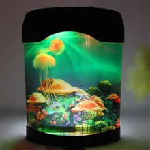 Luces de Noche LED Multicolor Luz LED Jellyfish Tank Mundo Del Mar Natación Mood Night Lamp Light Nightlight Decoración Del Acuario Luz