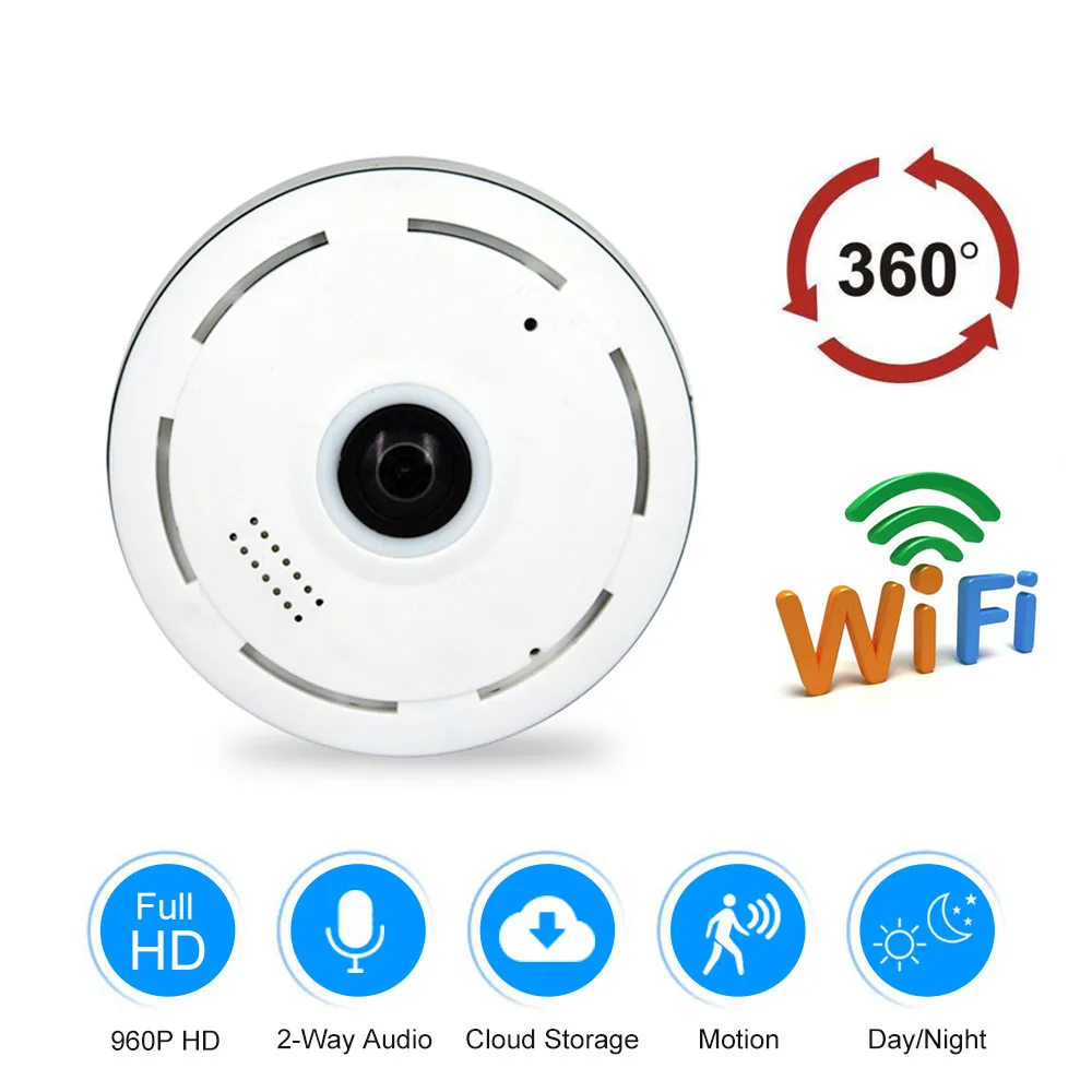 

ZILNK Cloud WIFI IP Camera 360 Degree Panoramic Camera 960P HD Wireless Security CCTV Motion Detection Night Vision Fisheye