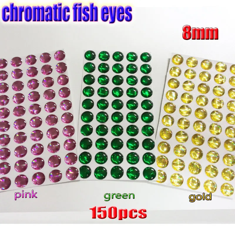 Рыболовные однотонные глаза 4mm5mm6mm8mm10mm хроматические глаза смешанные цвета 150 шт./лот