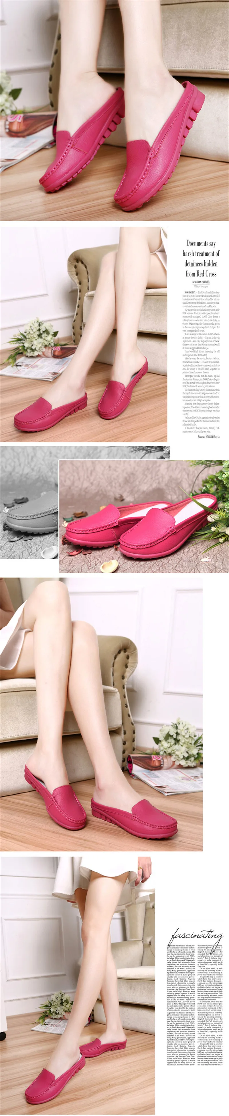 BEYARNE/Популярные летние шлепанцы из натуральной кожи; женская обувь на плоской подошве; босоножки на низком каблуке; удобная обувь разных цветов для женщин