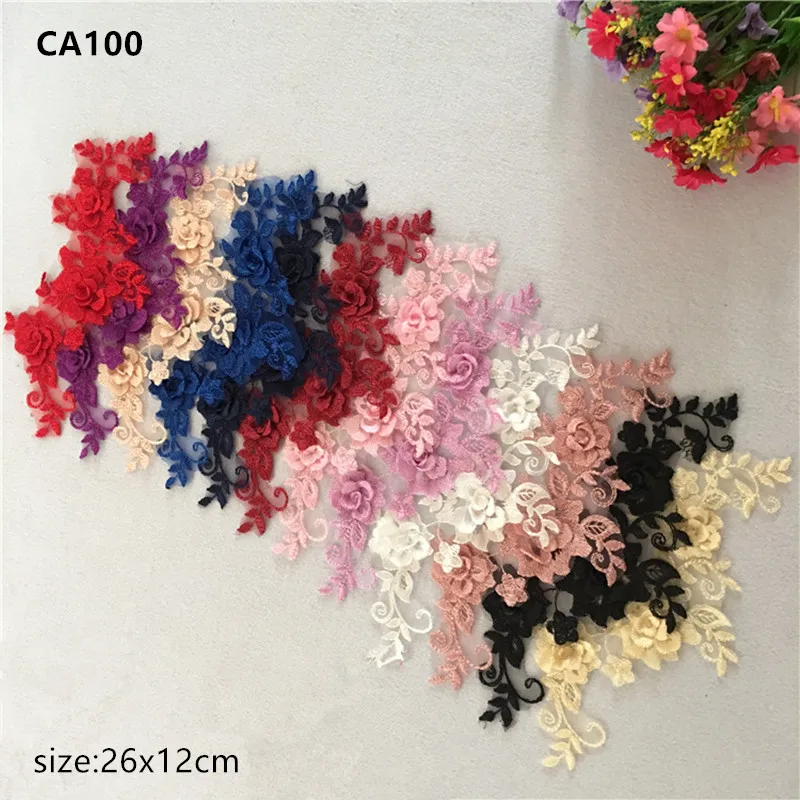 

Fashion upscale European style 3D flower applique headband wedding dress collar flower clothing accessories CA100