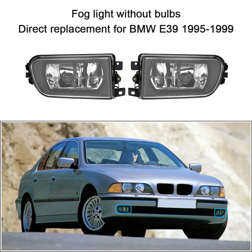 Car styling Front Fog Light Lens for BMW E39 1995 1999 Car styling H7 Base without