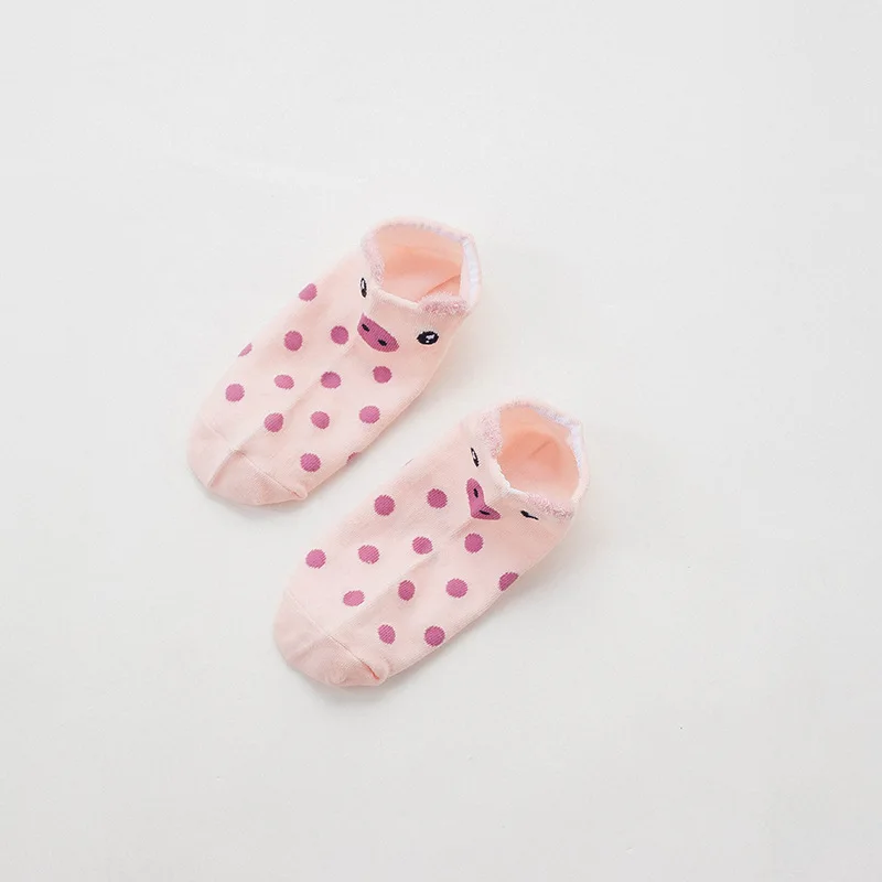 Новые весенние и летние женские хлопковые носки-лодочки розовые милые носки с котом повседневные плюшевые женские носки с животными - Цвет: Темно-серый