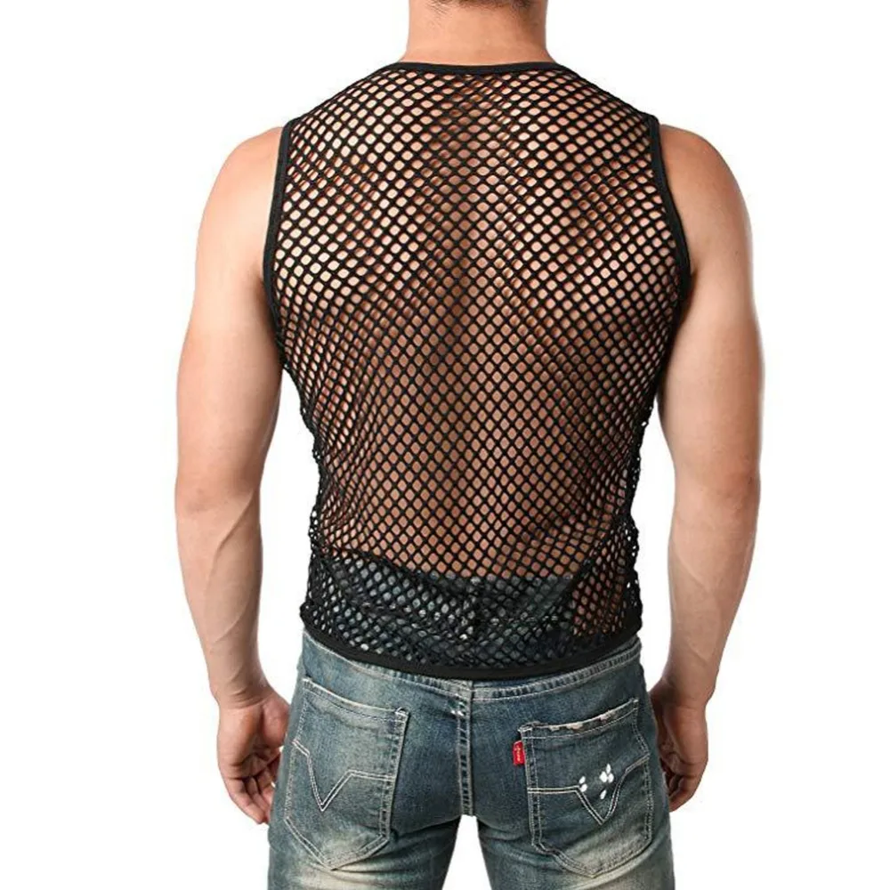 Мужская сексуальная открытая сетчатый вид жилет Мужская ...