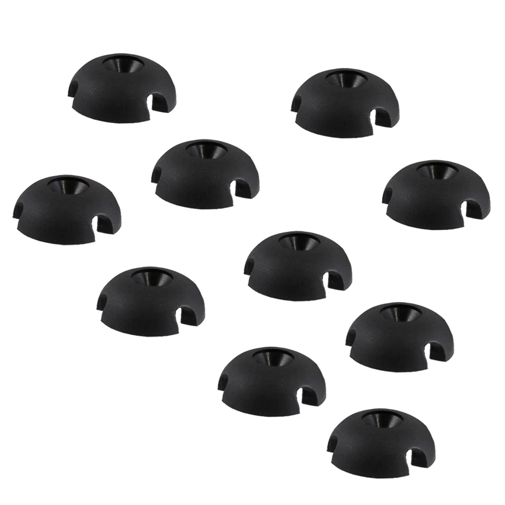 10Pcs Kayak Deck Line Guides Black Nylon for Kayak Canoe Boat Dinghy Inflatable Slotted Round Deck Line Guide Kayak Accessories