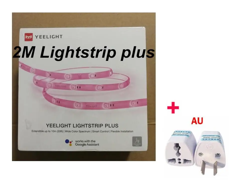 add AU plug Xiaomi Yeelight RGB умный светодиодный светильник, полоса плюс WiFi Пульт дистанционного управления, 16 миллионов цветов, гибкие интеллектуальные сцены - Цвет: add AU plug