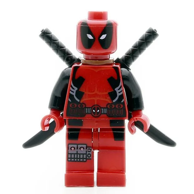 Kopen Enkele Verkoop Rood Deadpool Wade Wilson met Zwaarden SUPER HEROES X MEN Monteren Minifig Model DIY Bouwstenen Kinderen Speelgoed
