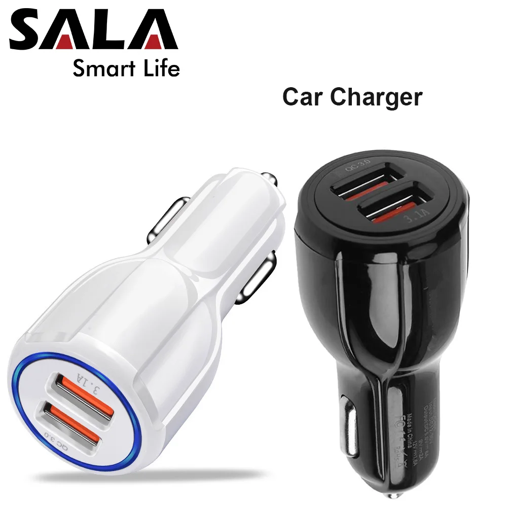 Универсальное компактное автомобильное зарядное устройство с двумя USB-портами 3 0
