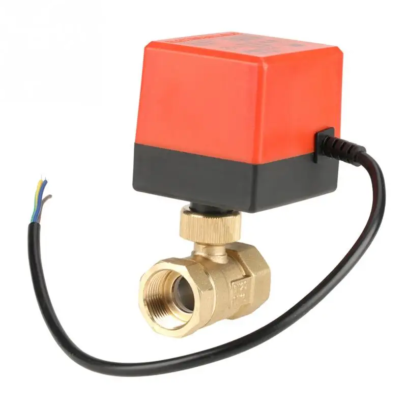 DC 24V G3/4 inch DN20 2 Way Brass Motorized Actuator Ball Valve for Air Conditioner Tools