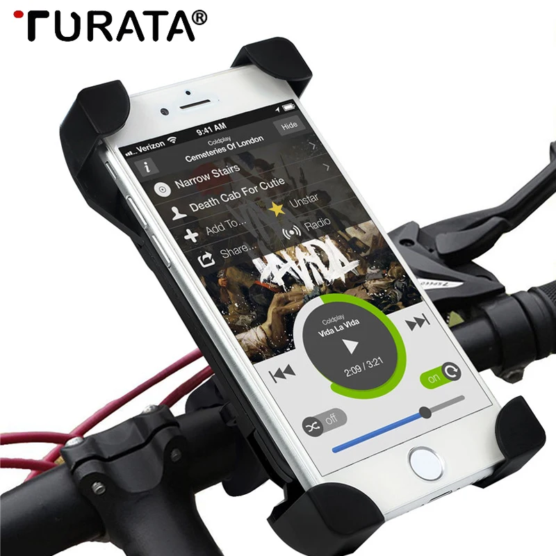 

TURATA 360 Rotating Bicycle Bike Phone Holder Socket Handlebar Clip Stand Mount Bracket For iphone 6 6S 7 Plus Huawei P8 P9 Lite