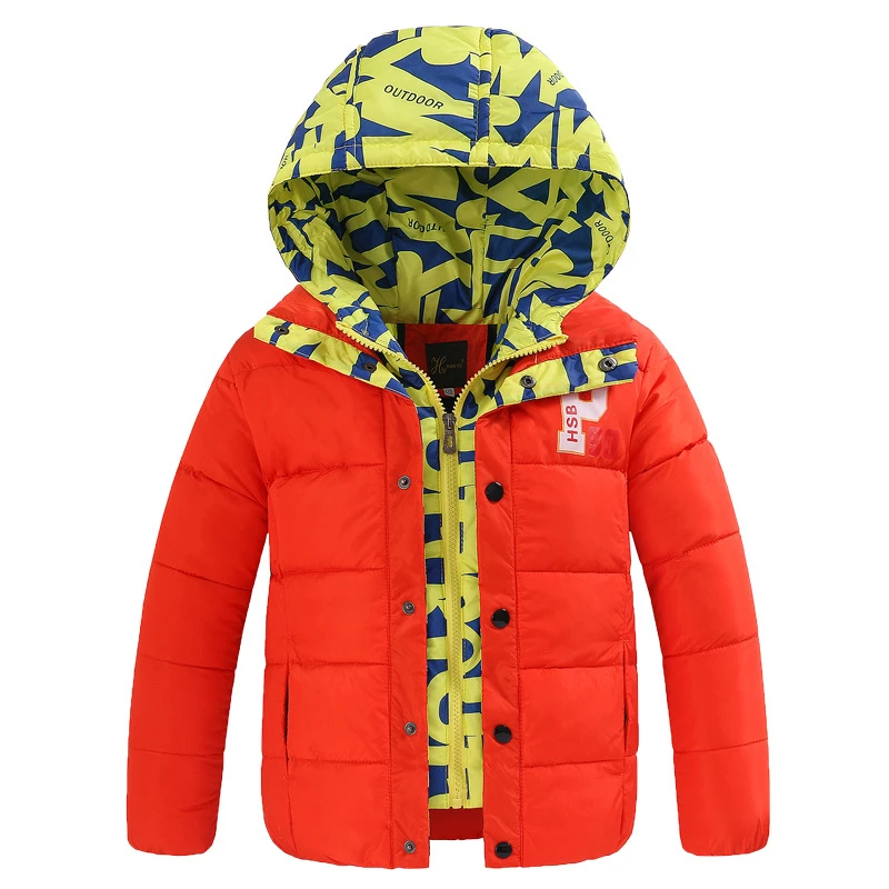 Down Coat for Girls Winter Jackets Boys Double Zipper Letter Girls Winter Coat Doudoune File Kids
