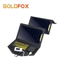 GOLDFOX Outdoor 5V 20W Dual USB Foldable Solar Panel Power Bank for Digital Camera GPS Camping Charger Pack for cellphones