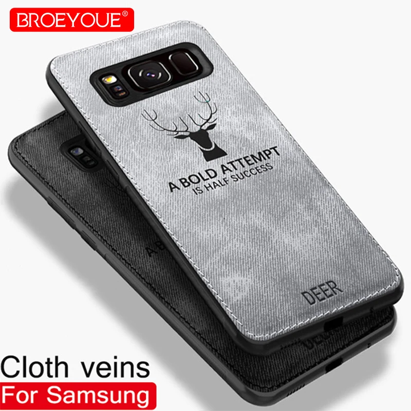 

Fabric Canvas Silicone Phone Case For Samsung Galaxy S8 Plus S9 Plus Note 8 9 Cloth Texture Soft Protective Cover Coque Shell
