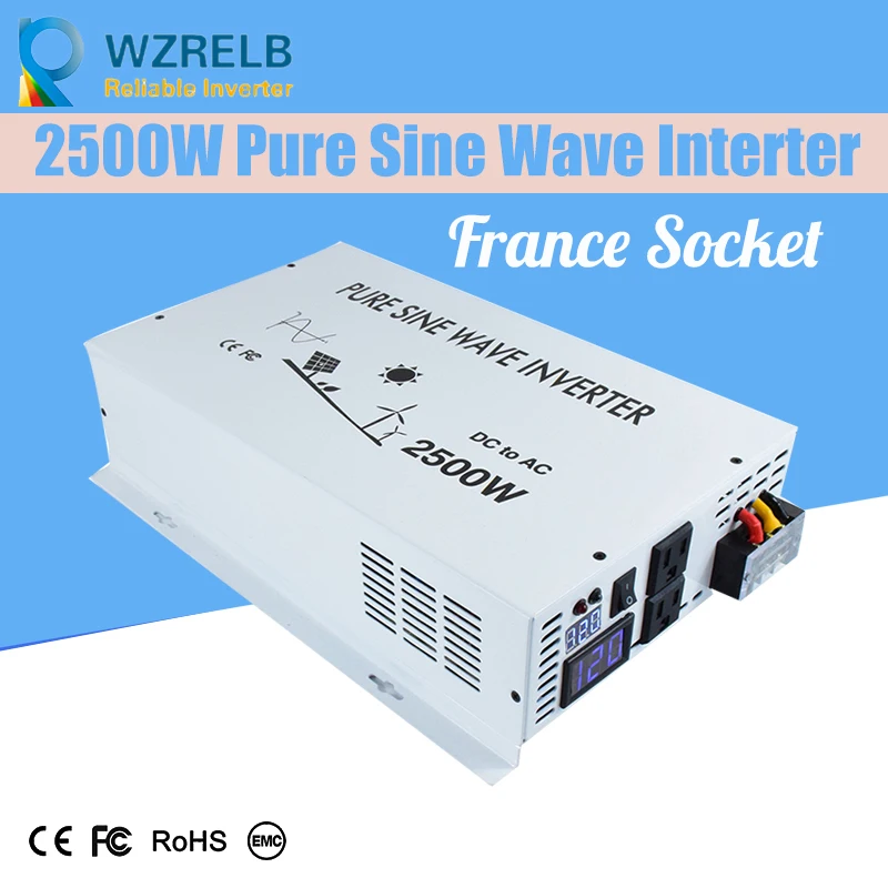 

Reliable Peak 2500W Pure Sine Wave OFF Grid Inverter DC12V/24V to AC220V Power Inverter Converter Houseuse Solar System