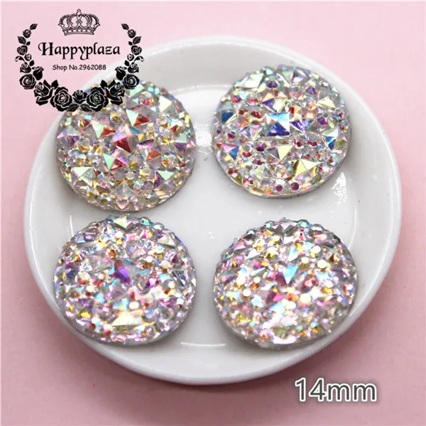 50pcs clear AB 12 мм/14 мм/13*18 мм круглые/каплевидные Bling AB разноцветные, полимерные Стразы Flatback Камень Кабошон DIY Свадебные украшения ремесла - Цвет: 50pcs clear AB
