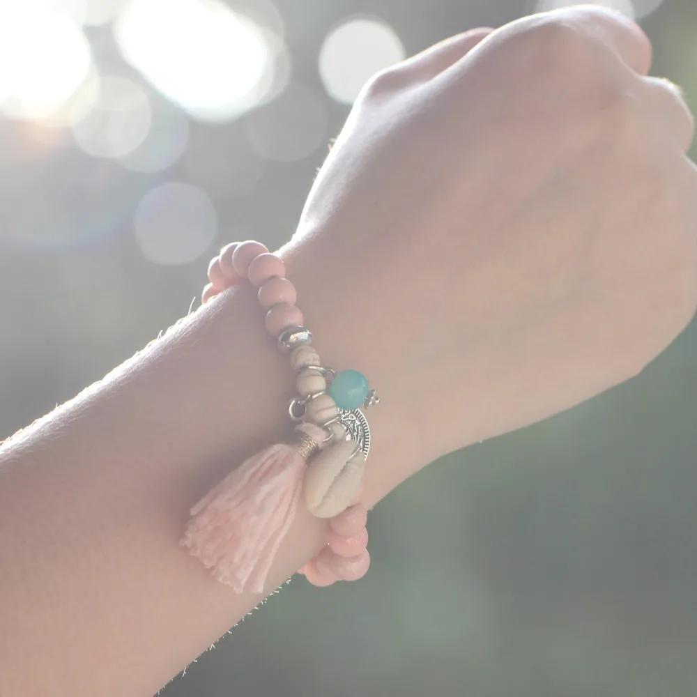 

TRHRT 2019 Fashion Shells Bracelets Women Accessories Handmade Tassel Beaded Friendship Strand Bracelet for Go to Beach