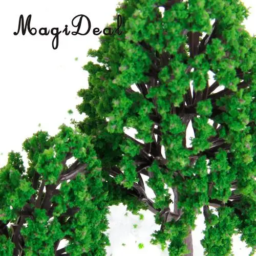 MagiDeal 22Pcs/Set 3-16cm Green Model Trees Train Railway Railroad Architecture War Game Scenery Scene Layout Landscape