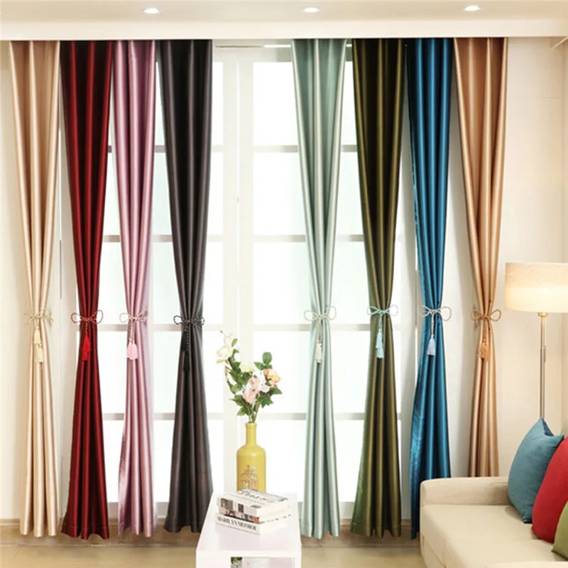 

coxeer Modern Window Curtains Solid Color Darkening Blackout Polyester Curtain Panels Window Panels For Living Room Cortinas