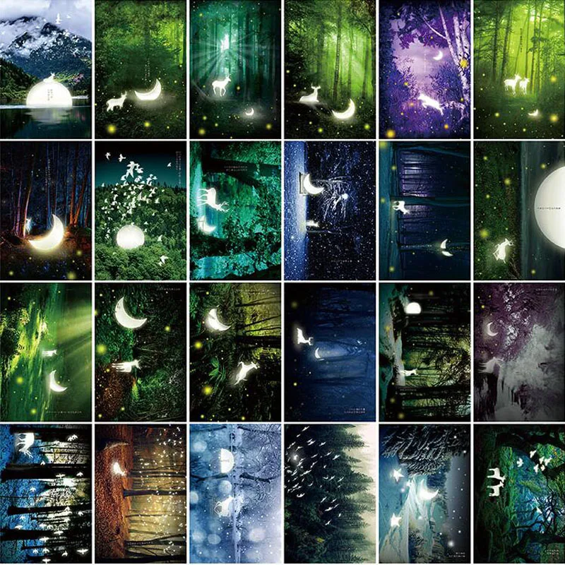 

30pcs/lot Luminous postcards greeting card christmas card birthday card creative gift cards