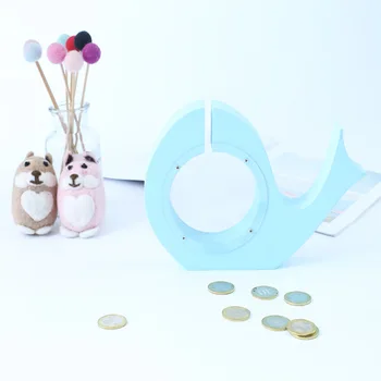 

Wooden Blue Dolphin Piggy Bank Toys Living Room Kids Room Decor Piggy Bank Christmas Best Present Photography Props