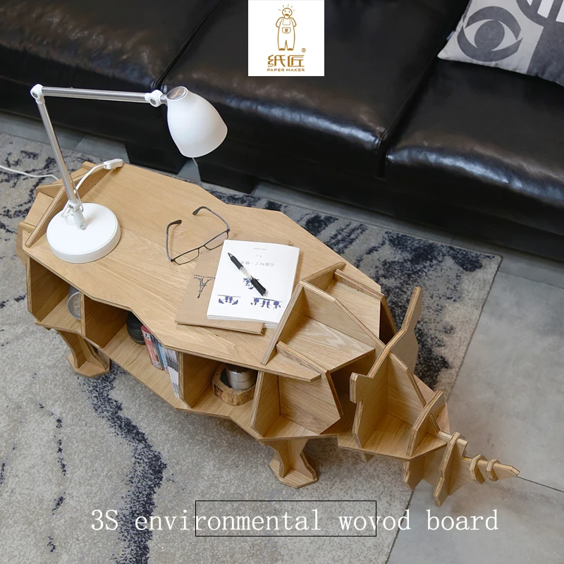 

2017 environmetal 3d Puzzle CreatIve DIY wood Holder for Desk Animal Stationery Desktoprhinoceros Organizer Decoration Gifts