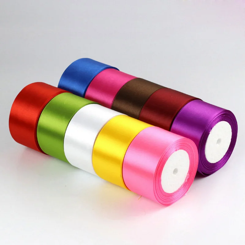 xuezhiyu 25 yards/roll 2'' 50mm Colors Satin Ribbons for Wedding