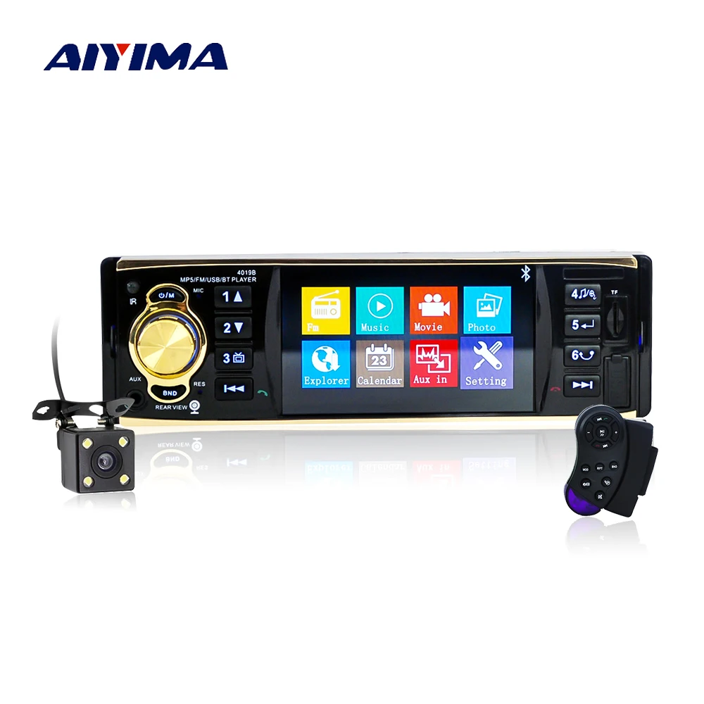 

AIYIMA 4.1" HD TFT Screen Digital Car MP5 Player Bluetooth Multimedia Video MP4 Music Player SD Hands-free Calling With Camera