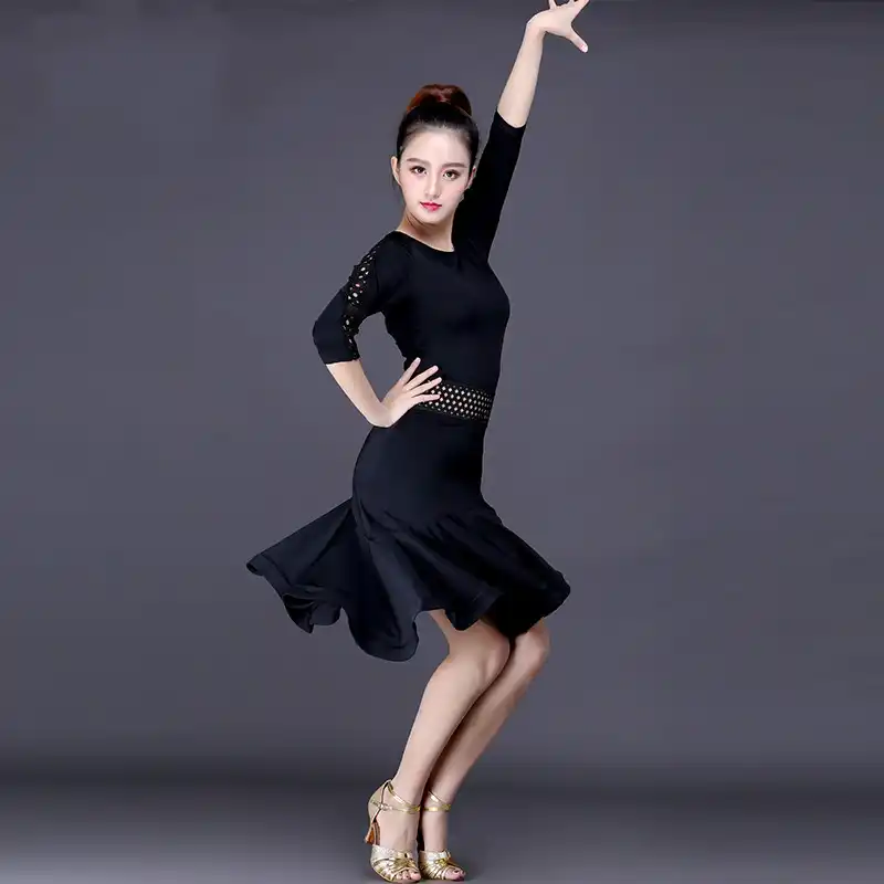 vestido de tango preto