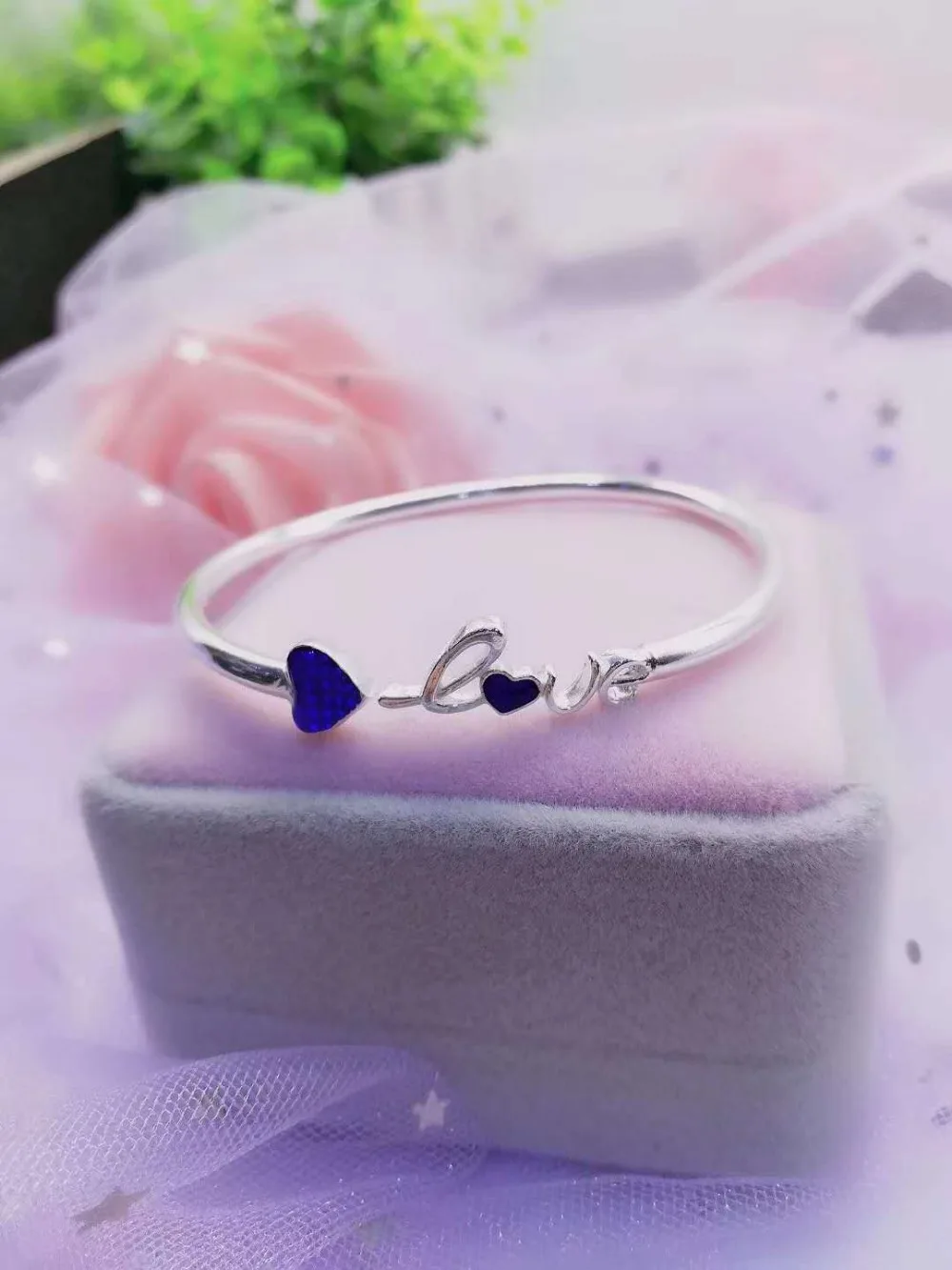 

JOOCHEER Sterling S990 silver Bangles 990 Bangle romantic trendy classic Minimalism generous love ethnic active opening bracelet