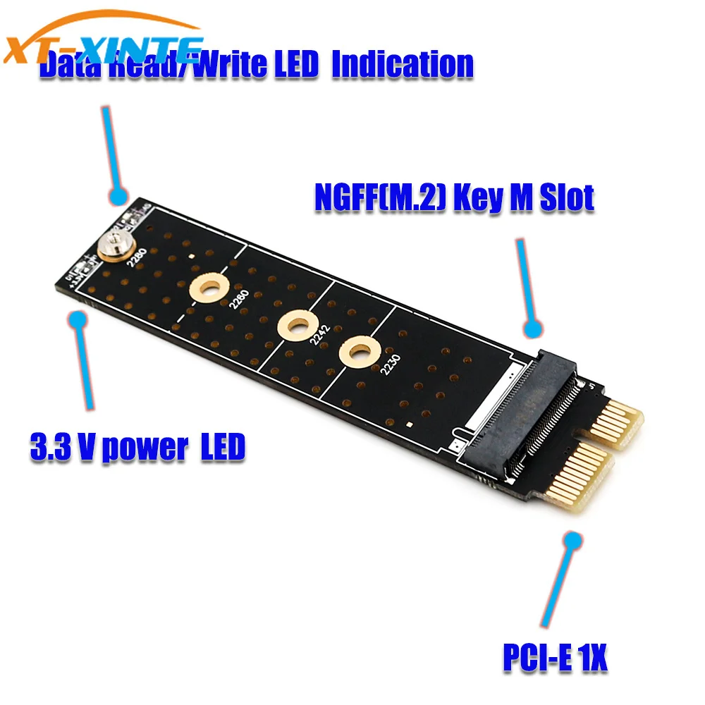 Карта адаптера M2 M.2 M Key к PCI E 1x Express карта преобразователя с радиатором