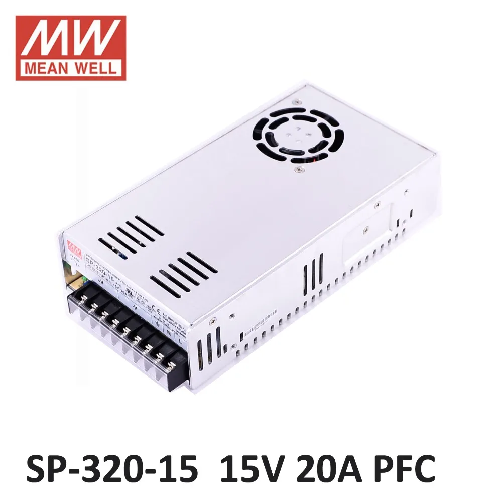 Блок питания MEAN WELL SP-320-15 выключатель питания 15 вольт 20А 300 Вт PFC функция 85-264VAC вход meanwell питания 15VDC led водитель