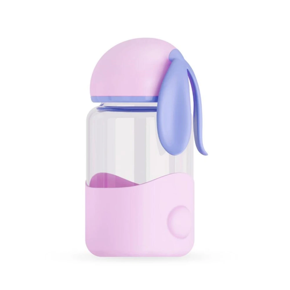 Water Bottle glass rabbit Silicone Drinking Water For Bottle Child