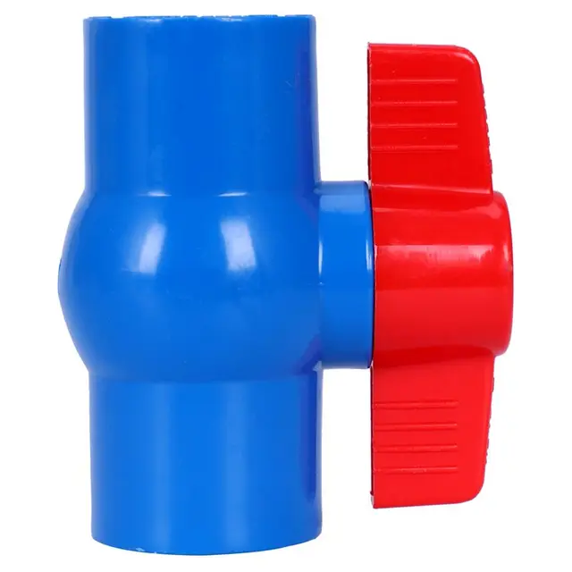 1//4 de vuelta apagado agua de PVC Válvula de bola 40 mm Slip a 40 mm Slip Azul Rojo