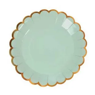 7inch plate 8pcs 44 шт. горячая штамповка однотонная бумага одноразовые наборы посуды высокого качества вилка ложка салфетка Свадебные украшения вечерние принадлежности - Цвет: 7inch plate 8pcs