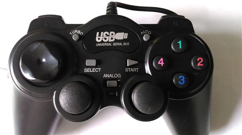 Проводной геймпад джойстик USB Shock Joypad геймпад игровой контроллер для ПК ноутбука компьютера Win7/8/10/XP/Vista - Цвет: Черный