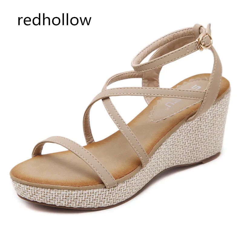 

Summer Fashion Women Sandals Ankle Strap Casual Women Shoes Gladiator Sandals Wedge High Heels Shoes For Women Sandalia Muje