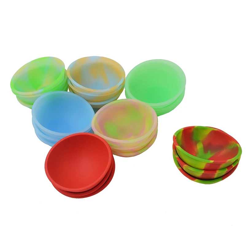 

20pcs Mini Silicone Pinch Bowl fluorescent soft Flexible dab jars container Dinnerware Set Kitchen Tools for bho wax oil hash
