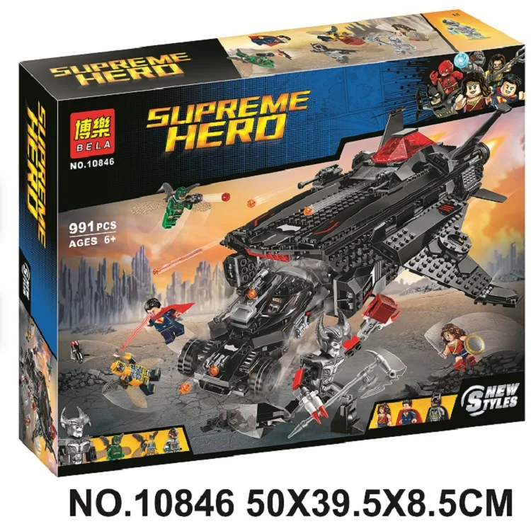 10846 Marvel Мстители DC Super Heroes Бэтмен Летающий лиса Бэтмобиль Airlift шагомер конструктор