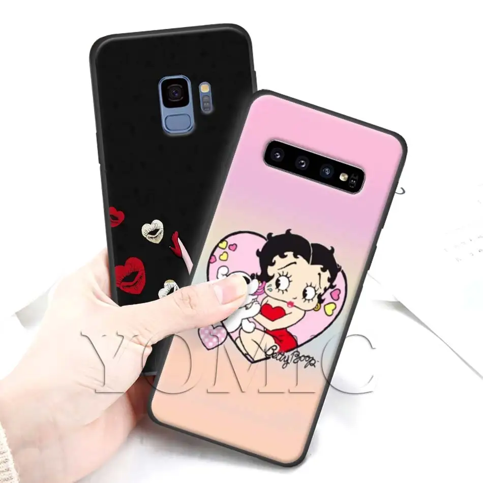 Betty Boop черный силиконовый чехол для samsung Galaxy S10 S10e S8 S9 плюс S7 A40 A50 A70 Note 8 9 мягкий чехол