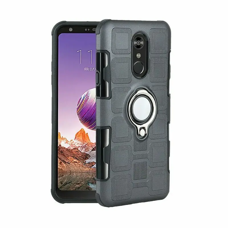 Для LG Stylo 4 Q Stylus V30 Q6 Q7 Q8 K4 K8 K10 бронированный металлический кольцевой держатель