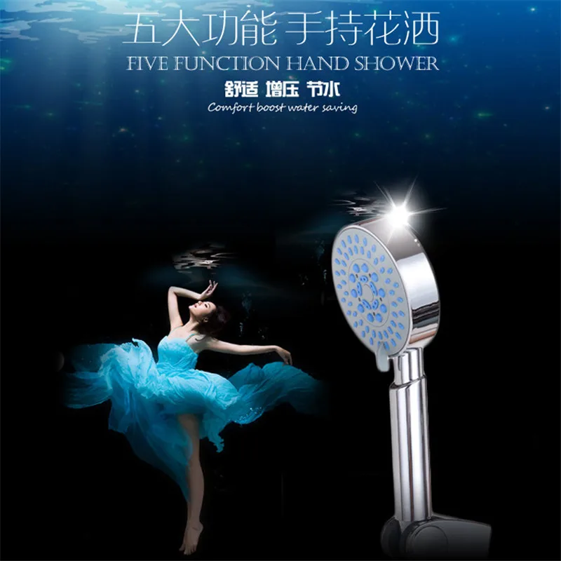 Bathroom shower head sets handheld high pressure water saving 5 function shower head hot and cold mixer faucet holder 1.5m hose