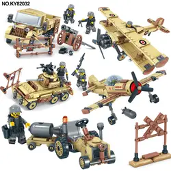 Спецназ WW2 военные Автомобили Самолеты, вертолет грузовик солдат строительные блоки наборы кирпичи игрушки для детей