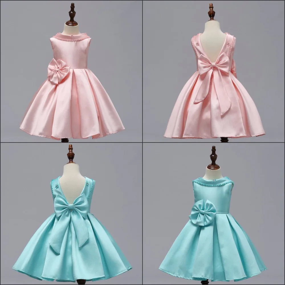 

Flower Girls Bow Wedding Dress infantil Fancy princess Party Dresses Children Ball Gown Girls Dress Summer baby girls clothes