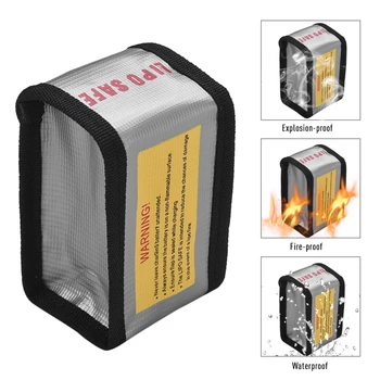 

Aibecy Explosion-proof Battery Safe Bag Firepoof Waterproof Protection Bag for Charge Storage Small Size Office Stationery