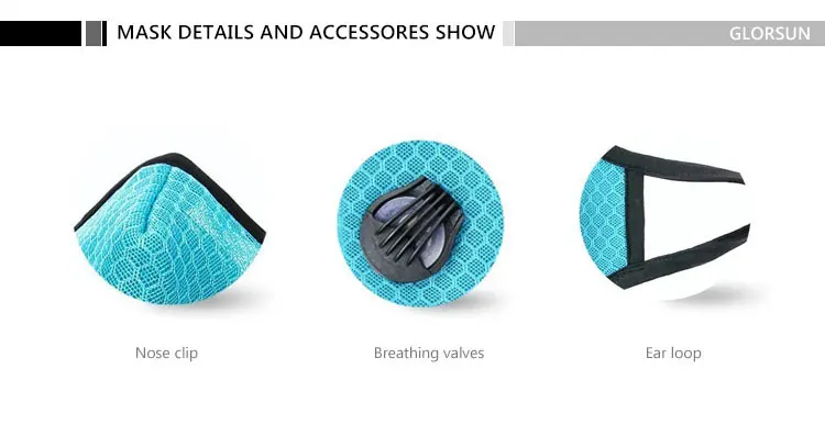 GLORSUN активированный уголь run smog Анти Пыль маска для лица клапан дыхания пыли Защитная дешевая ткань нейлоновая сетка маска загрязнения воздуха