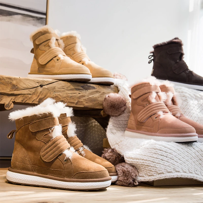 

Snow boots women 2018 new Korean version fur-in-one 100-pack cotton shoes with thicker wool to keep warm and skid-proof winter b