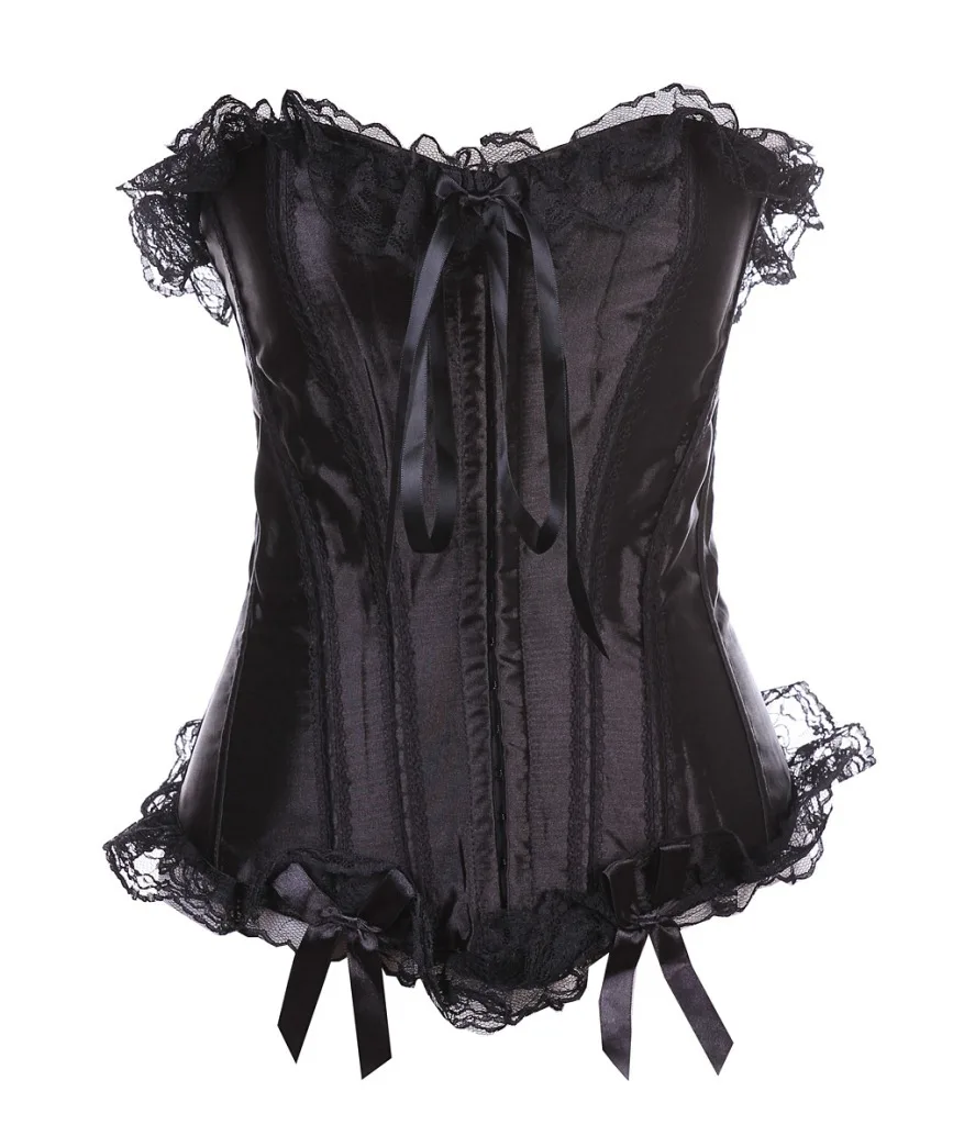 New Sexy Waist Cincher Underbust Corset Bustier Wedding Boned Basques Waspie Black Sexy Bustier