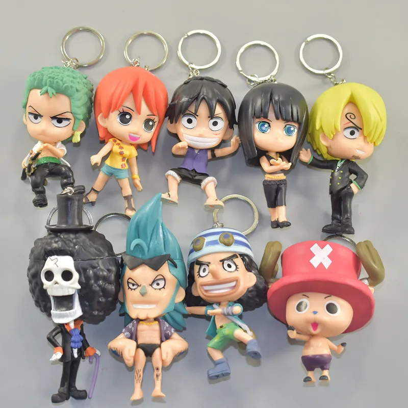 

Big Good PVC 9 Styles Wanted One Piece Anime Figure Keychain Pendant Nami Robin Usopp Luffy Zoro Model Toy Gift Collectibles