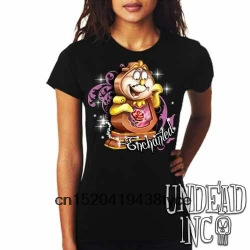 Мужская футболка зачарованная Cogsworth Rose beauty &amp the Beast-женская (1) wo | одежда