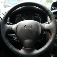 Shining wheat Hand-stitched Car Steering Wheel Cover for Old Hyundai Santa Fe